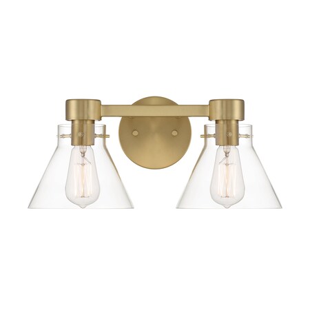 Designers Fountain Willow Creek 16.5in 2-Light Brushed Gold Contemporary Indoor Vanity Light D204M-2B-BG
